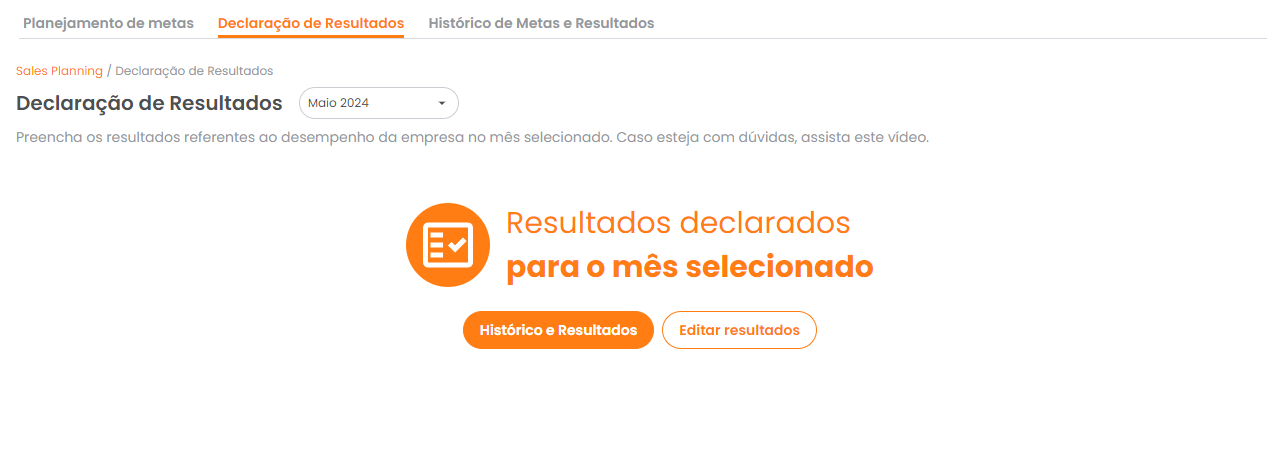 Botão Editar resultados na declaração do mês selecionado
