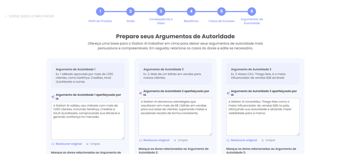 Correlação dos argumentos de autoridade aprimorados com as dores