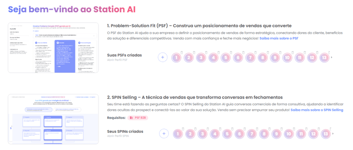 Botão + para criar um novo perfil SPIN na seção do Gerador de SPIN
