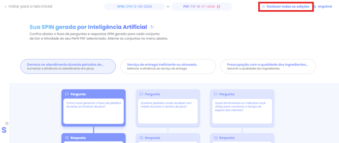Botão Desfazer todas as edições no canto superior direito da página do perfil SPIN