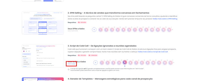 Botão Abrir Script no perfil selecionado