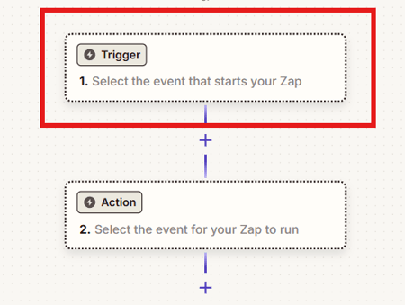 Tela de configuração do aplicativo de gatilho no Zapier