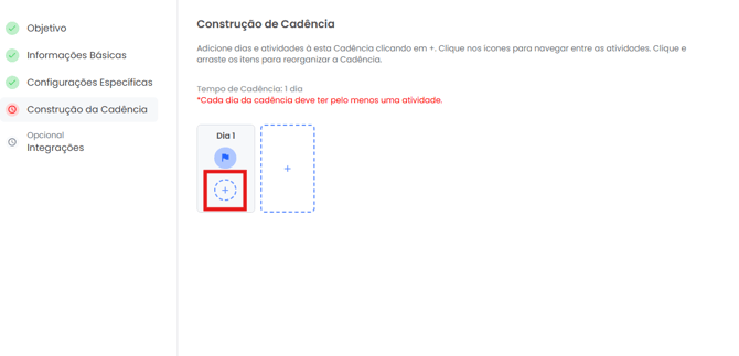 Modal para escolher Tipo de Atividade e Modelo de Atividade