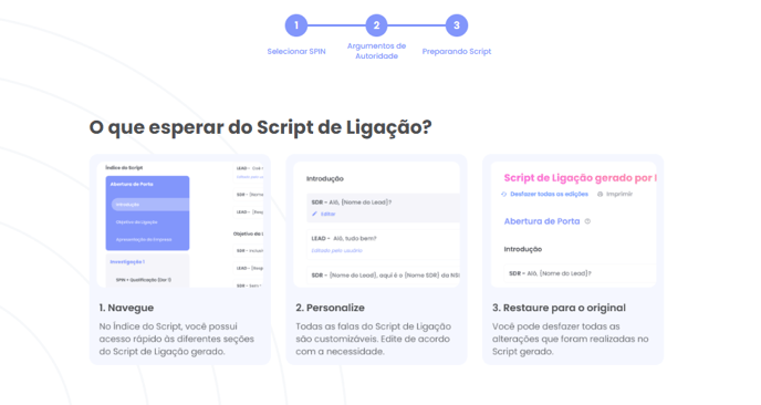 Etapa Preparando Script com o botão Ver Script gerada