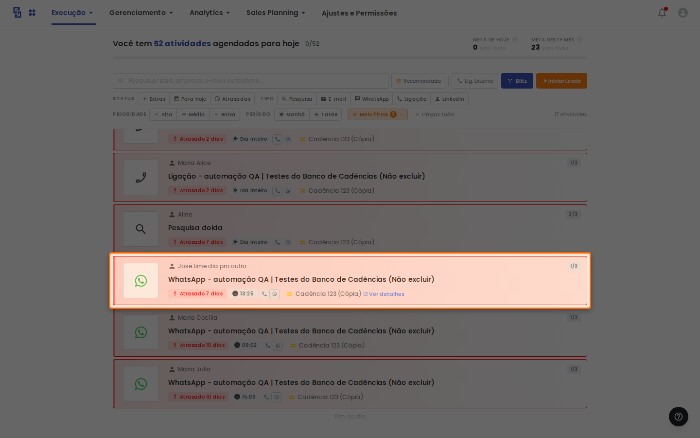 Abrindo a atividade real do lead pelo painel